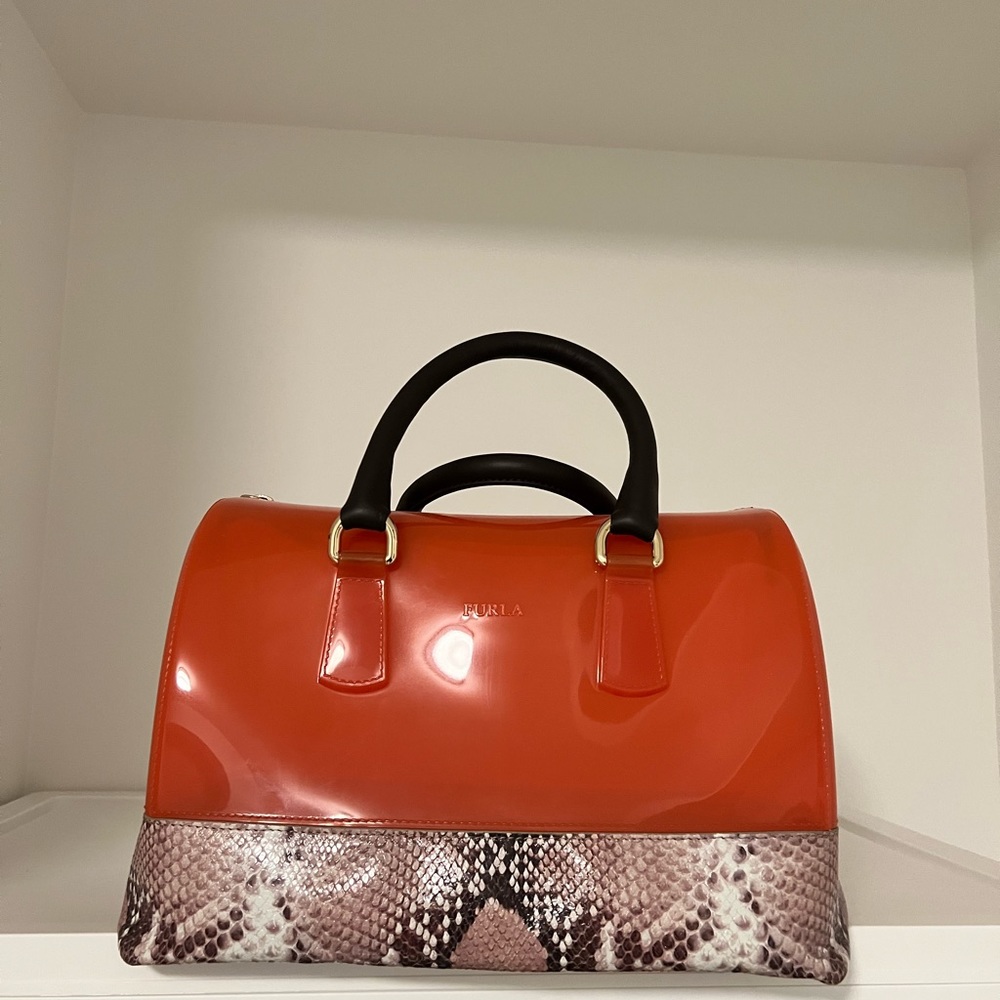 Furla Tote Purse Large - Orange Jelly Bag